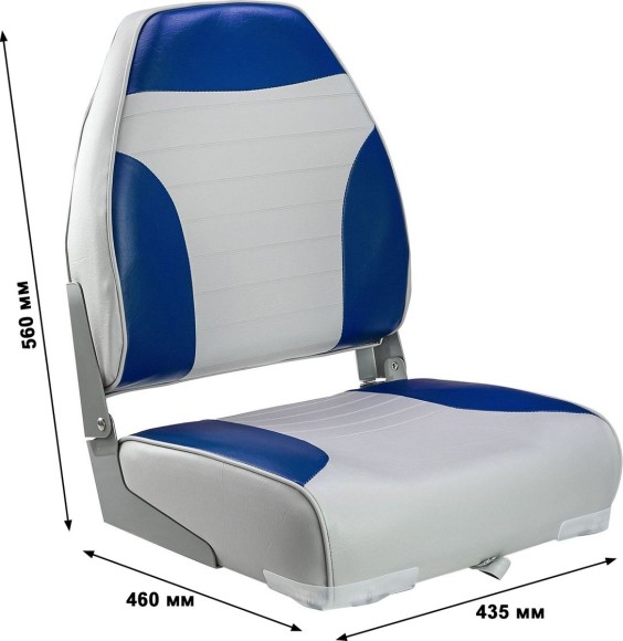 Кресло мягкое складное Classic, обивка винил, цвет серый/синий, Marine Rocket