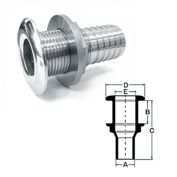 Стакан дренажный 1" с гайкой, нержавеющая сталь Стакан дренажный 1" с гайкой, нержавеющая сталь