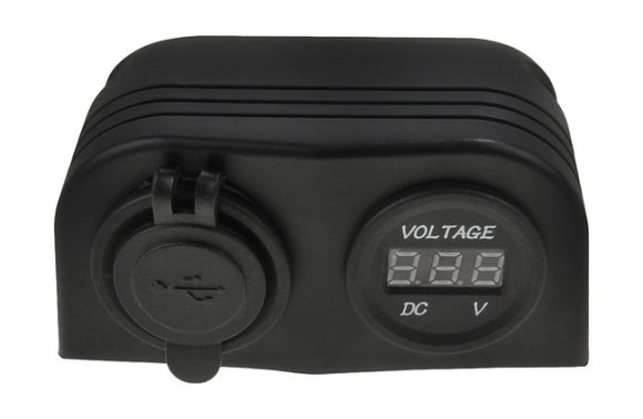 Разъем USB 5 В 3.1А и цифровой вольтметр для крепления на приборную панель Разъем USB 5 В 3.1А и цифровой вольтметр для крепления на приборную панель