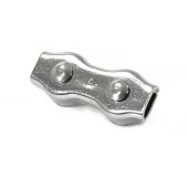 Зажим для тросов двойной нерж.сталь 5 мм. Зажим для тросов двойной нерж.сталь 5 мм.