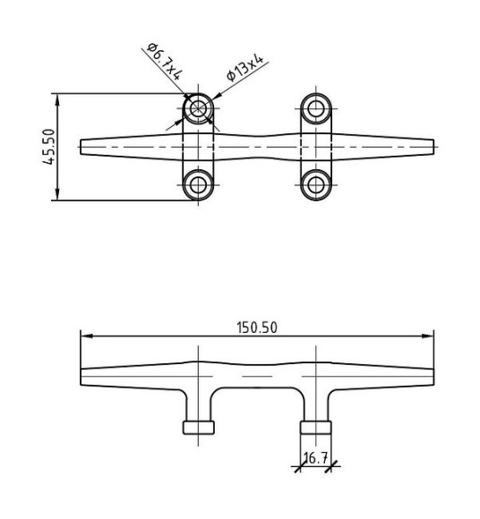 Утка швартовая 6"