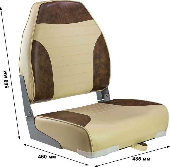 Кресло мягкое складное Classic, обивка винил, цвет песочный/коричневый, Marine Rocket