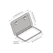 Крышка рундука SEAFLO 353x606 мм с замком, черный пластик