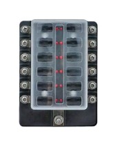 Блок на 12 предохранителей с индикацией исправности предохранителя, Marine Rocket Блок на 12 предохранителей с индикацией исправности предохранителя, Marine Rocket