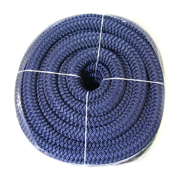 Плетеный швартовый трос c огоном 25мм*20м тёмно-синий Плетеный швартовый трос c огоном 25мм*20м тёмно-синий