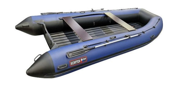 Надувная лодка ПВХ, Хантер 420 А НДНД, синий/черный Надувная лодка ПВХ, Хантер 420 А НДНД, синий/черный