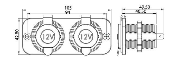 Панель с USB-разъемом 5В 2.1А и прикуривателем, белая Панель с USB-разъемом 5В 2.1А и прикуривателем, белая