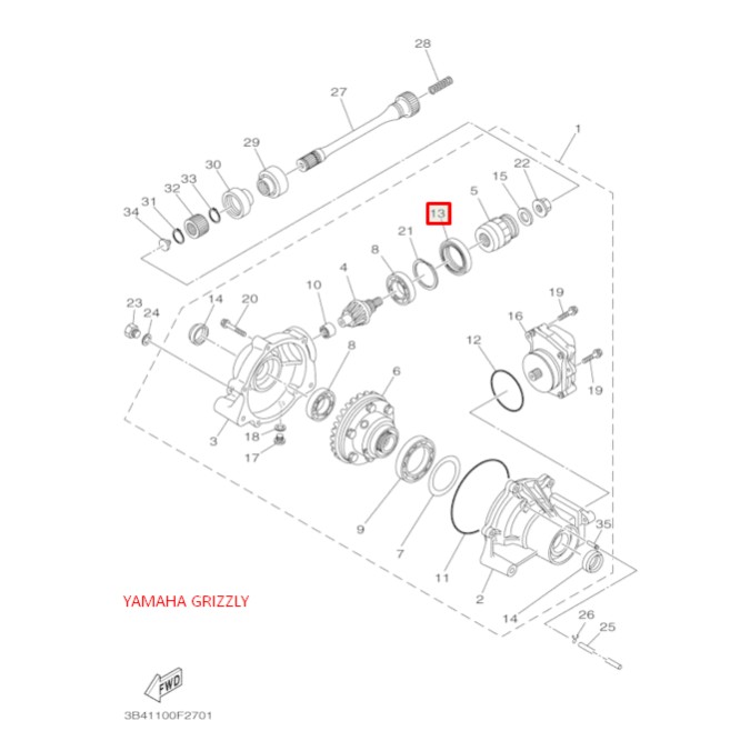 Сальник переднего редуктора 48х65х9 квадроцикл YAMAHA GRIZZLY 350-700 (Yamaha)