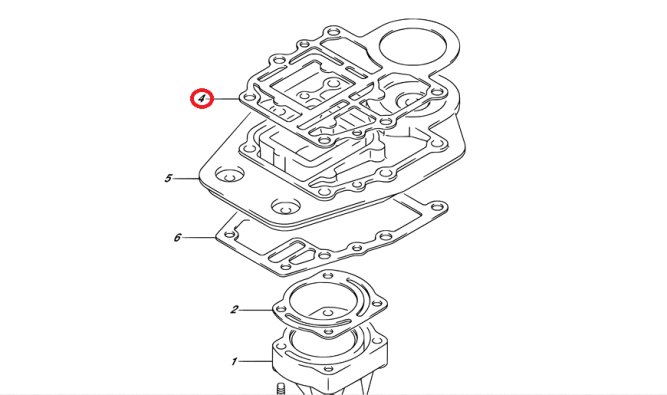 Прокладка под блок Suzuki DT9.9-15 (11433-90L00) (KACAWA)