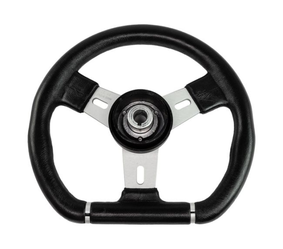 Рулевое колесо ELBA SPORT обод черный, спицы серебряные д. 320 мм Рулевое колесо ELBA SPORT обод черный, спицы серебряные д. 320 мм