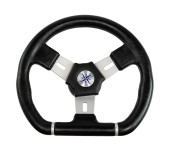 Рулевое колесо ELBA SPORT обод черный, спицы серебряные д. 320 мм