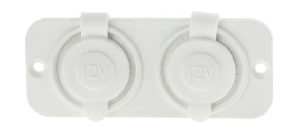 Панель с двумя разъёмами прикуривателя, белая Панель с двумя разъёмами прикуривателя, белая