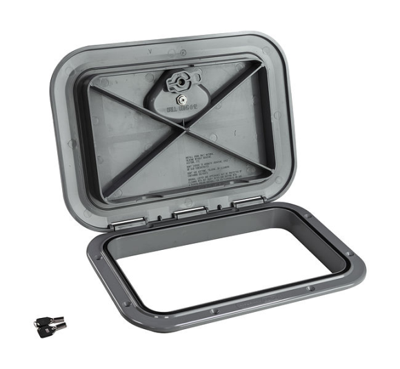 Люк смотровой TOP LINE 270 х 375 мм с замком, серый Люк смотровой TOP LINE 270 х 375 мм с замком, серый