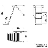 Платформа кормовая с трапом 3 ступени ироко