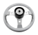 Рулевое колесо DELFINO обод серый,спицы серебряные д. 310 мм