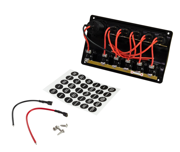 Панель бортового питания 5 переключателей, USB зарядка, индикация, автоматы