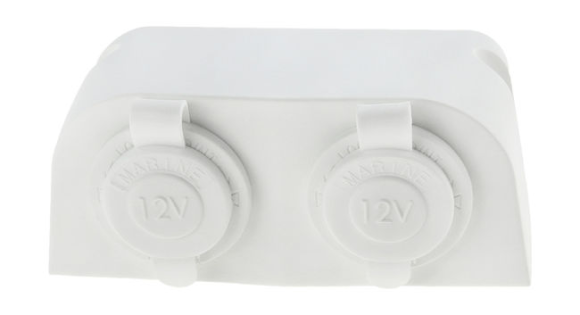 Разъем прикуривателя двойной для крепления на приборной панели, белый