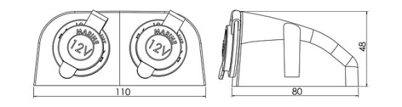 Разъем прикуривателя двойной для крепления на приборной панели, белый