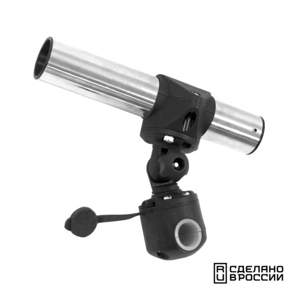 Держатель спиннинга сквозной на леер быстросъемный, нержавеющая сталь