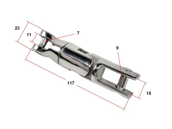 Вертлюг якорный для цепи 6-8 мм, Marine Rocket Вертлюг якорный для цепи 6-8 мм, Marine Rocket