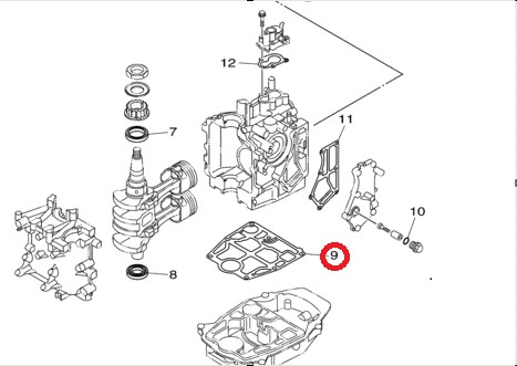 Прокладка под блок Yamaha F9.9-20 (Yamaha) Прокладка под блок Yamaha F9.9-20 (Yamaha)