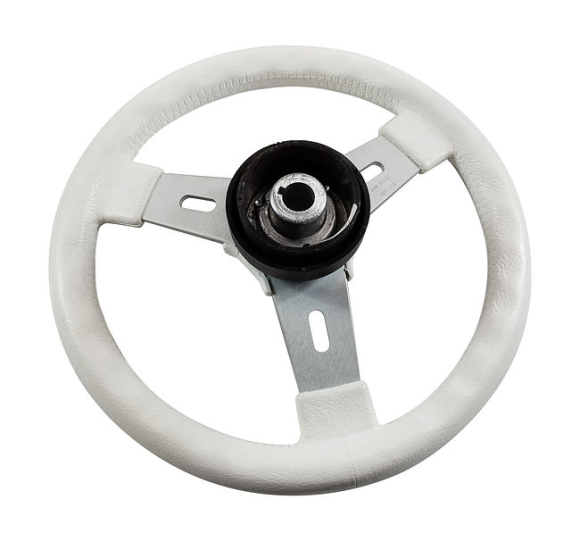 Рулевое колесо ELBA обод белый, спицы серебрянные д.320 мм