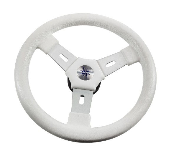 Рулевое колесо ELBA обод белый, спицы серебрянные д.320 мм