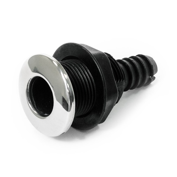 Стакан дренажный SUNFINE 19мм с нержавеющей накладкой, основание пластик