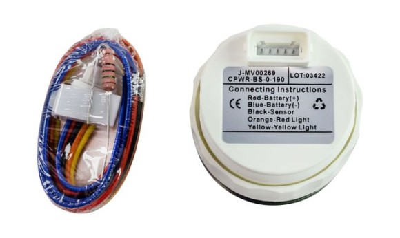 Указатель уровня пресной воды 0-190 Ом (ЕВРО), черный циферблат, нержавеющий ободок, д. 52 мм, Marine Rocket