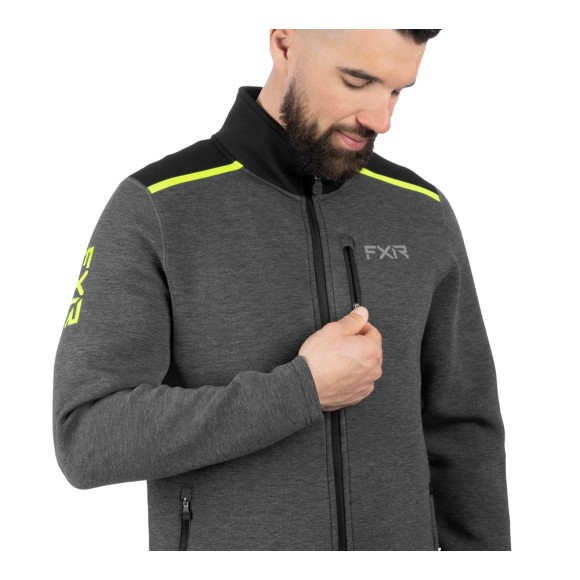 Толстовка FXR Altitude Tech Zip-Up Asphalt/Hi Vis, L Толстовка FXR Altitude Tech Zip-Up Asphalt/Hi Vis, L