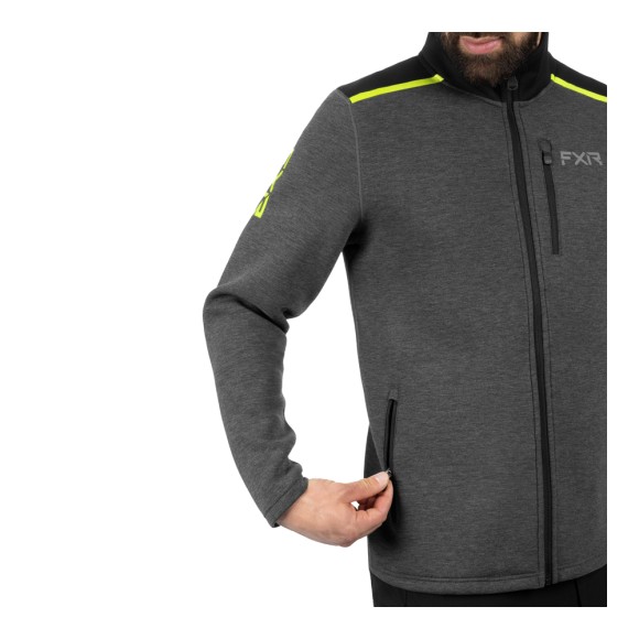Толстовка FXR Altitude Tech Zip-Up Asphalt/Hi Vis, L Толстовка FXR Altitude Tech Zip-Up Asphalt/Hi Vis, L