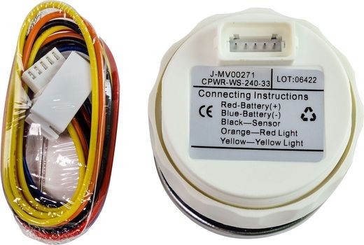 Указатель уровня пресной воды 240-33 Ом (US), белый циферблат, нержавеющий ободок, д. 52 мм, Marine Rocket