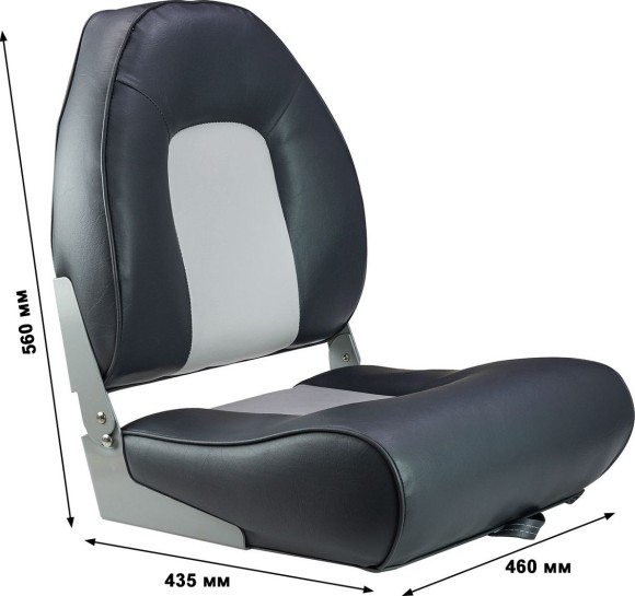 Кресло мягкое складное, обивка винил, цвет темно-серый/серый, Marine Rocket