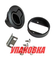 Ручка для люка врезная, утапливаемая, черная, 61мм (упаковка из 30 шт.)