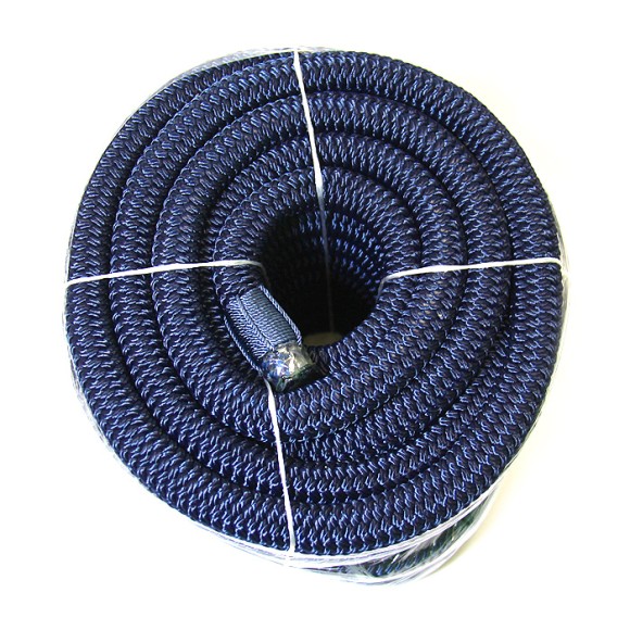 Плетеный швартовый трос c огоном 20мм*15м тёмно-синий Плетеный швартовый трос c огоном 20мм*15м тёмно-синий