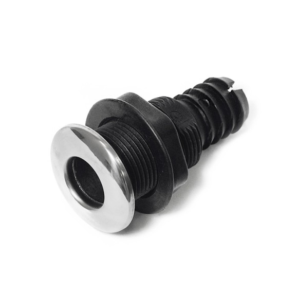 Стакан дренажный SUNFINE 25мм с нержавеющей накладкой, основание пластик