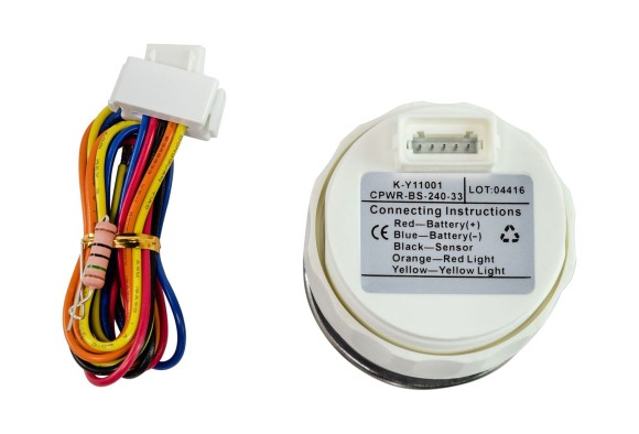 Указатель уровня пресной воды 240-33 Ом (US), черный циферблат, нержавеющий ободок, д. 52 мм, Marine Rocket