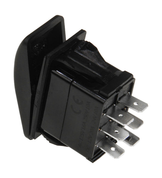 Переключатель двухпозиционный (ON)-ON 12 В/20А 6Р без фиксации 1 положения Переключатель двухпозиционный (ON)-ON 12 В/20А 6Р без фиксации 1 положения