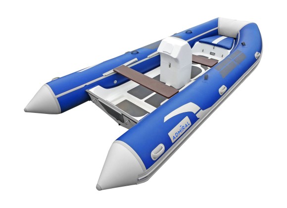 Лодка РИБ (RIB) Адмирал 480, с консолью, синий/св.серый