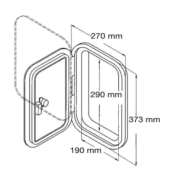 Люк смотровой 270 х 373 мм, черный