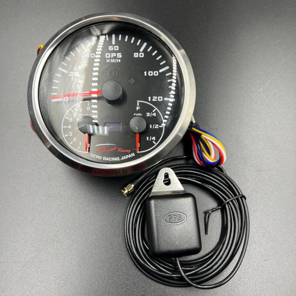 Прибор многофункциональный электронный 3в1 (д.110мм; черный, хромированный ободок) (DEPO)