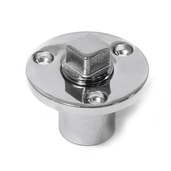 Заглушка дренажная SUNFINE с резьбовой пробкой, 50мм, нержавеющая сталь