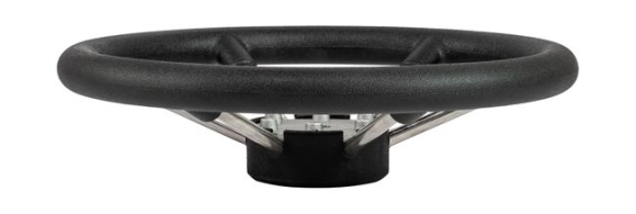 Рулевое колесо LEADER TANEGUM черный обод серебряные спицы д. 330 мм