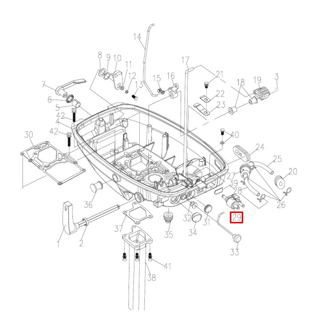 Коннектор топливный Yamaha 4-90, F4-70 (из мотора (папа)) (PREMARINE)