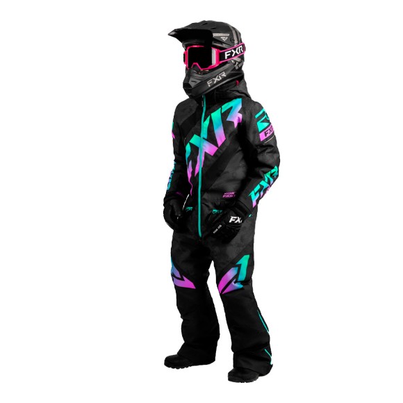 Комбинезон FXR CX с утеплителем Black Camo/Mint-E Pink Fade, 8