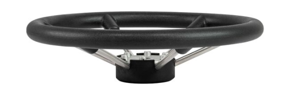 Рулевое колесо LEADER TANEGUM черный обод серебряные спицы д. 360 мм