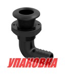 Разъем водосброса угловой с обратным клапаном под шланг 38 мм, черный (упаковка из 25 шт.)