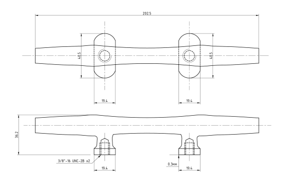 Утка швартовая 8" на шпильках