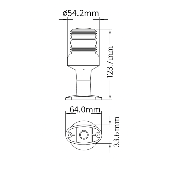 Огонь клотиковый (стояночный) AAA на стойке, 4", пластик, светодиод, чёрный
