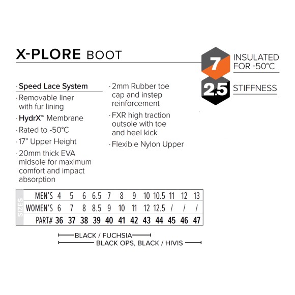 Ботинки FXR X-Plore с утеплителем Black Ops, 8/10/41